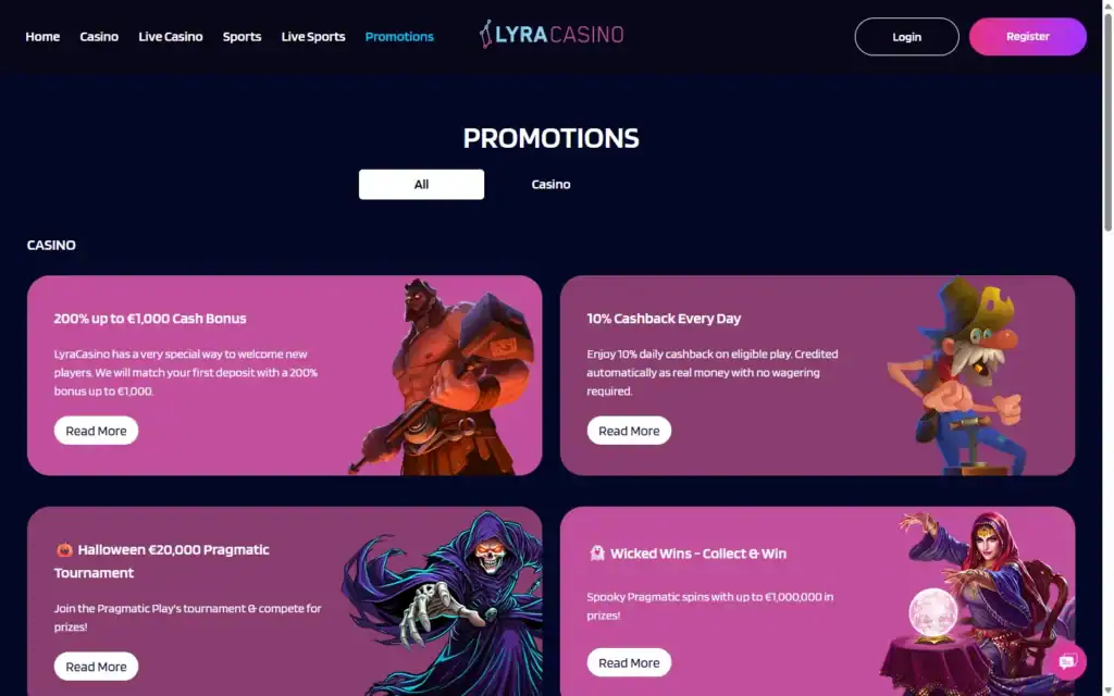 LyraCasino: Bonus