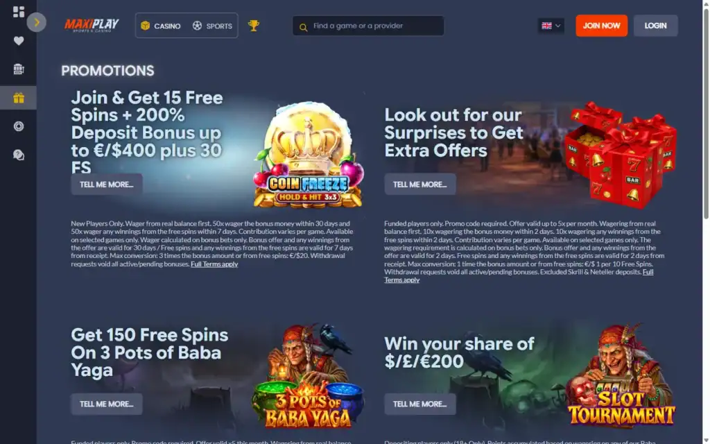 MaxiPlay Casino (MaxiPlay): Bonus