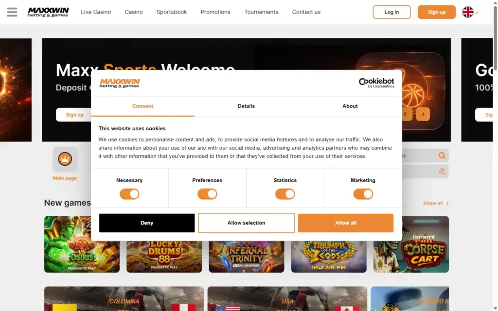 Maxxwin: Homepage