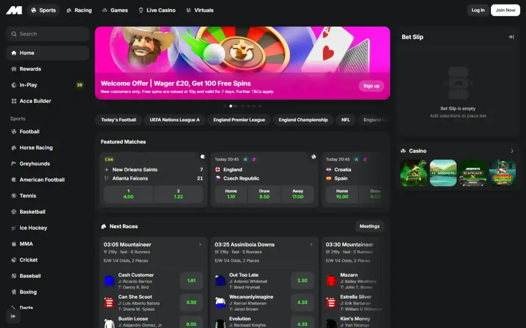 Midnite Casino: Homepage