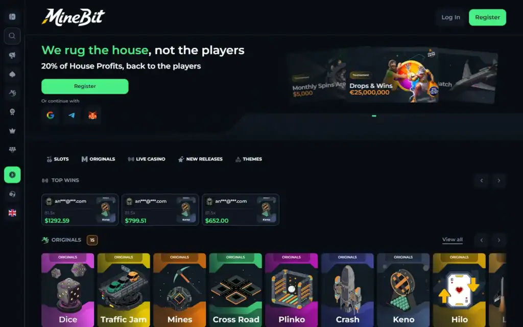Minebit Casino: Homepage