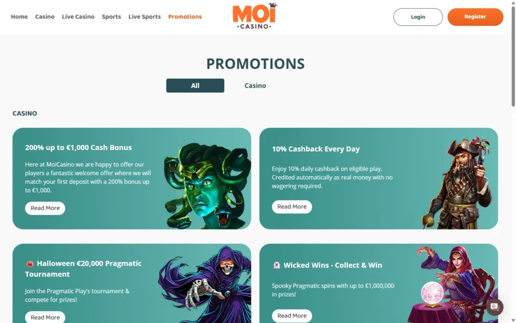 MoiCasino: Bonus
