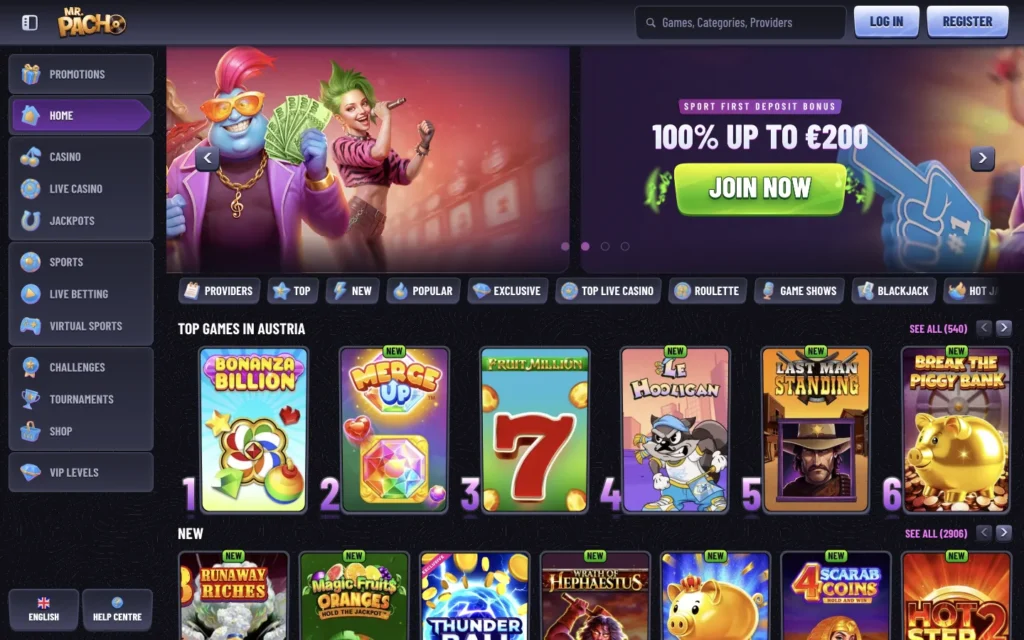 Mrpacho Casino: Homepage