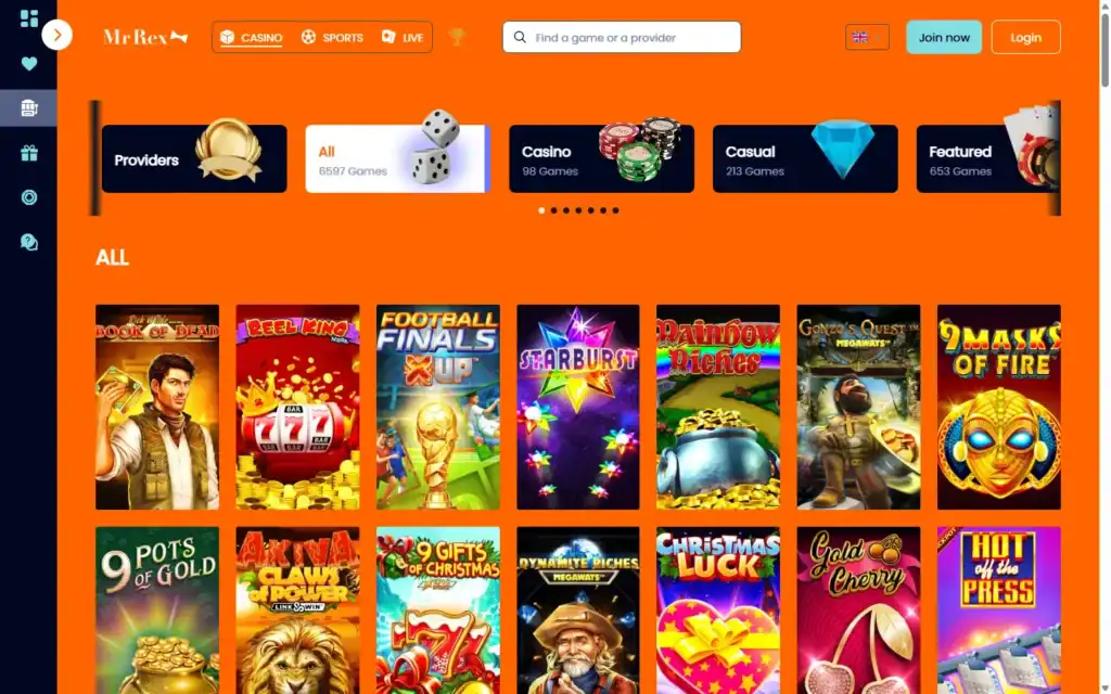 Mrrex Casino (MrRex): Slots