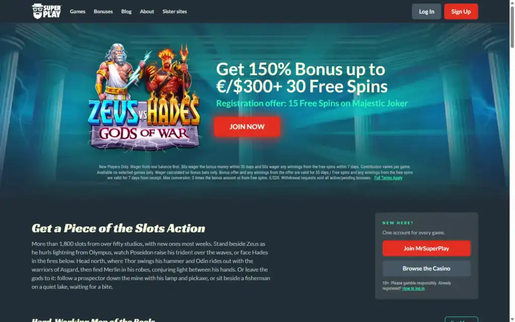 MrSuperPlay Casino (Mr SuperPlay): Homepage