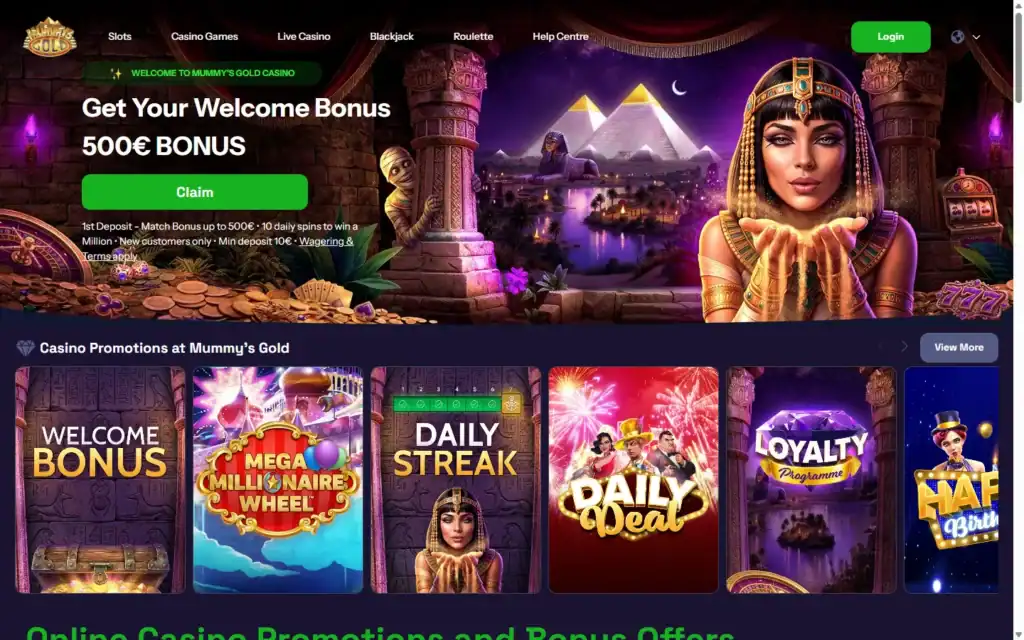 Mummys Gold Casino: Bonus