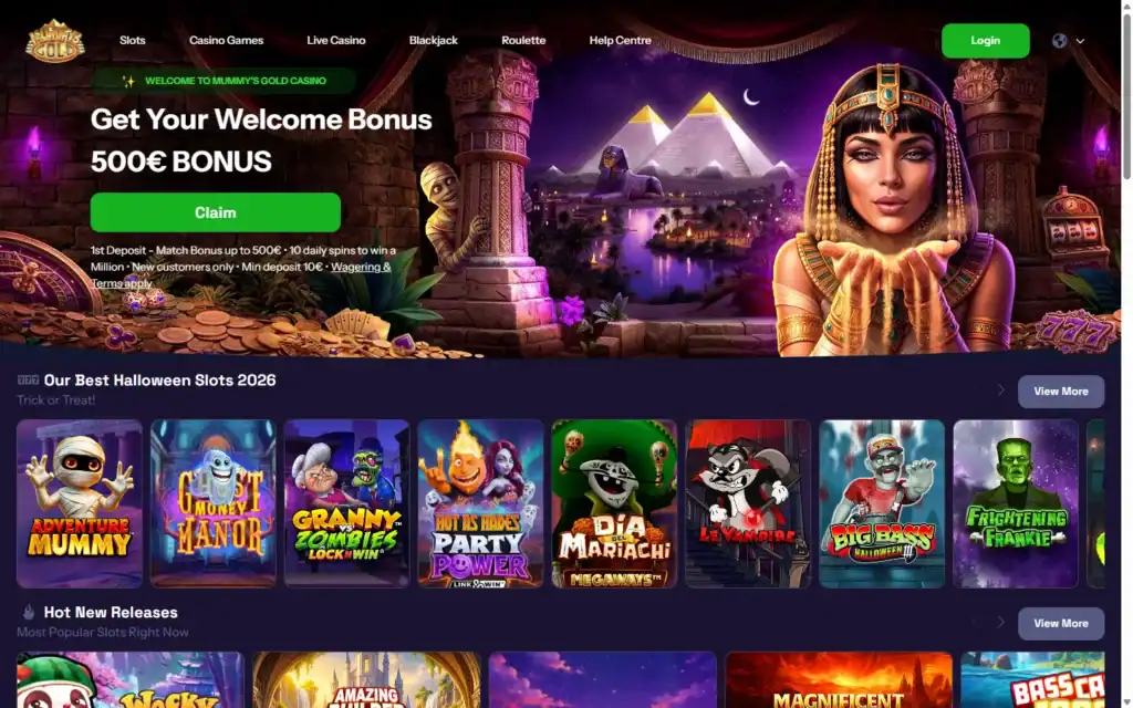 Mummys Gold Casino: Homepage