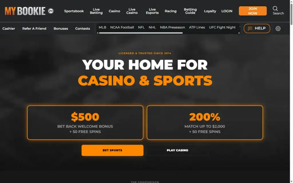My Bookie Casino: Homepage
