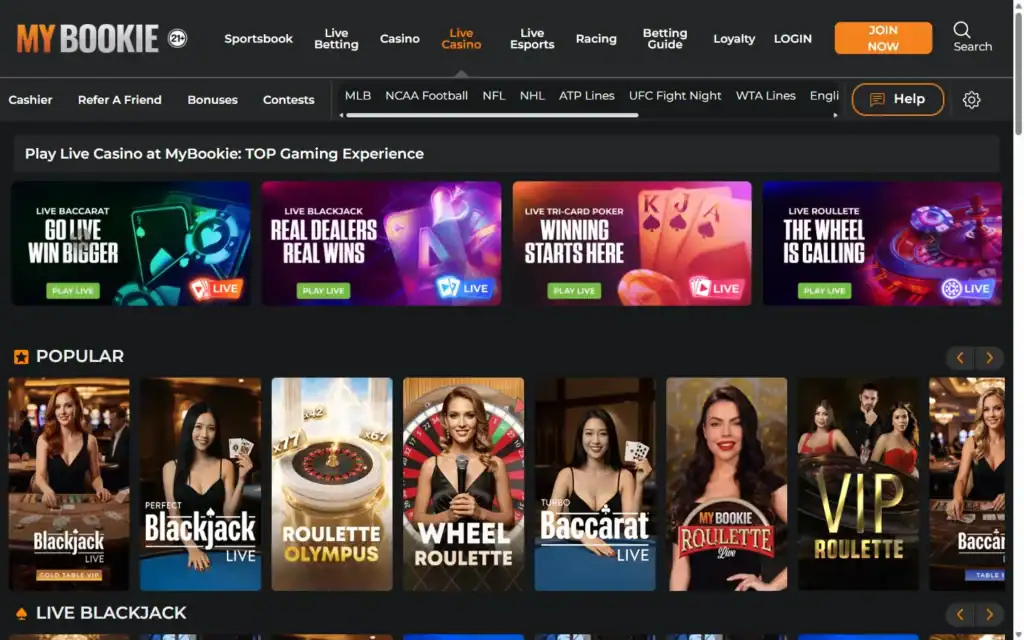 My Bookie Casino: Live Casino