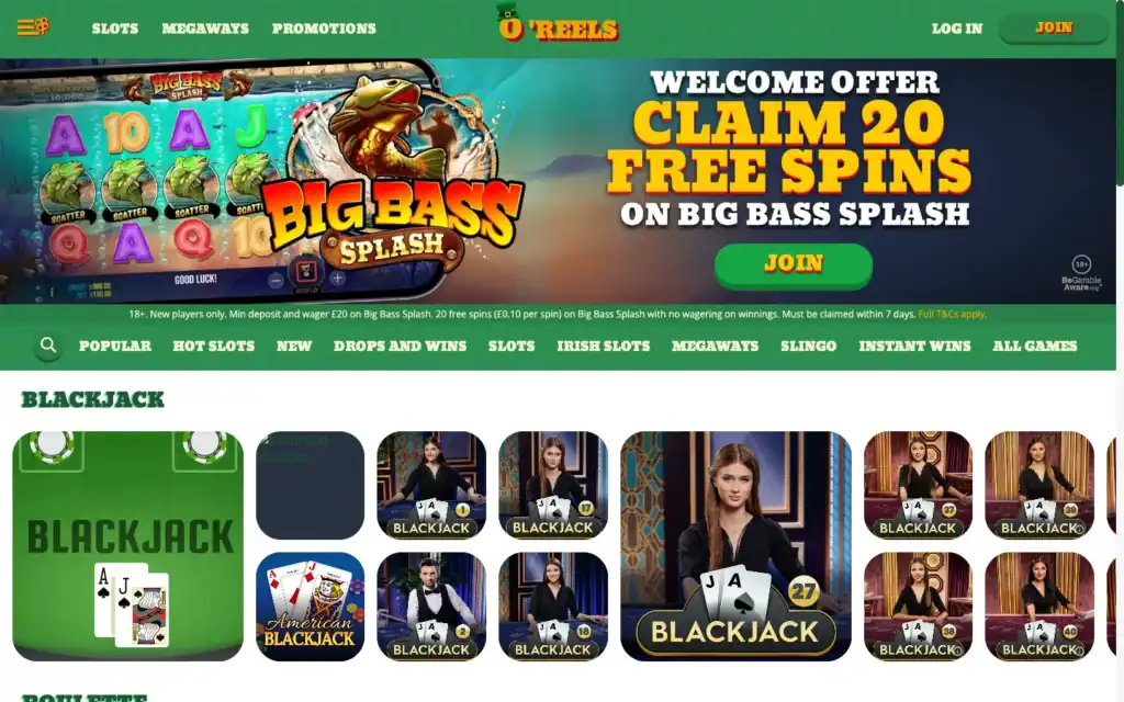 O'Reels Casino: Live Casino