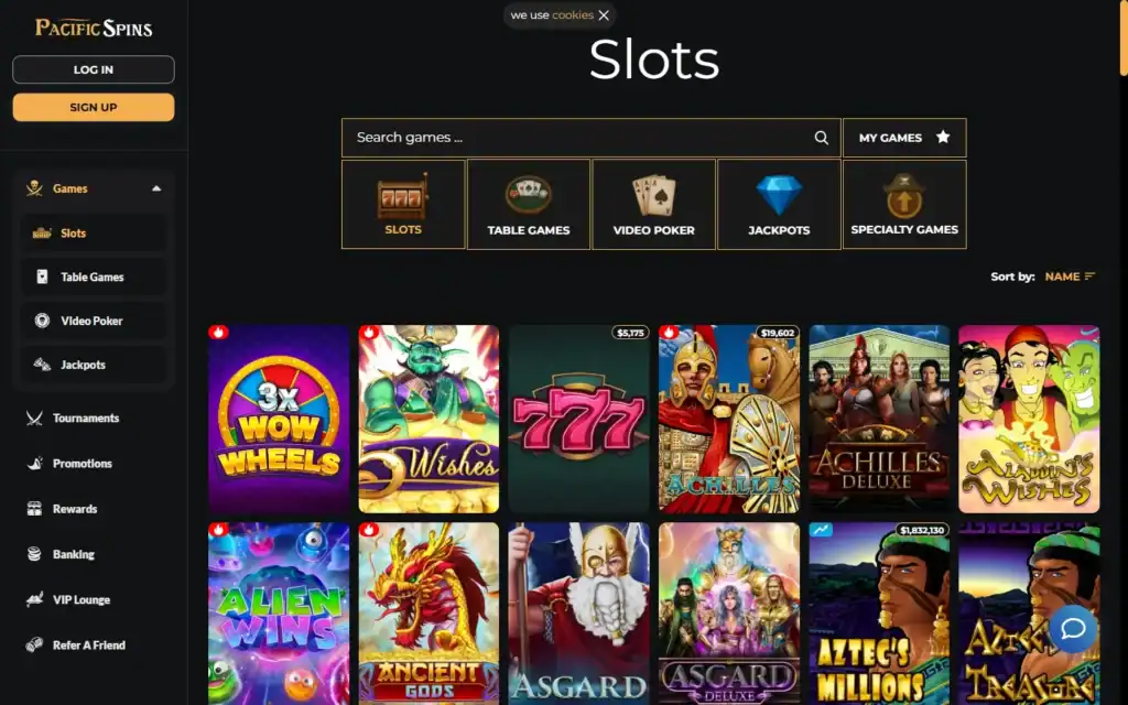 Pacific Spins Casino: Slots