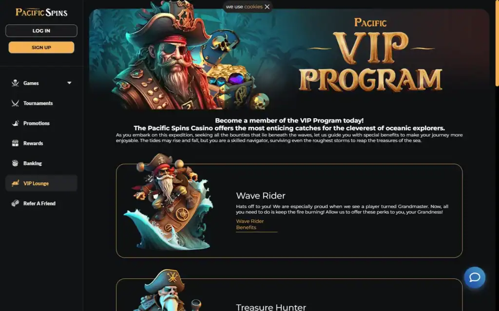 Pacific Spins Casino: VIP