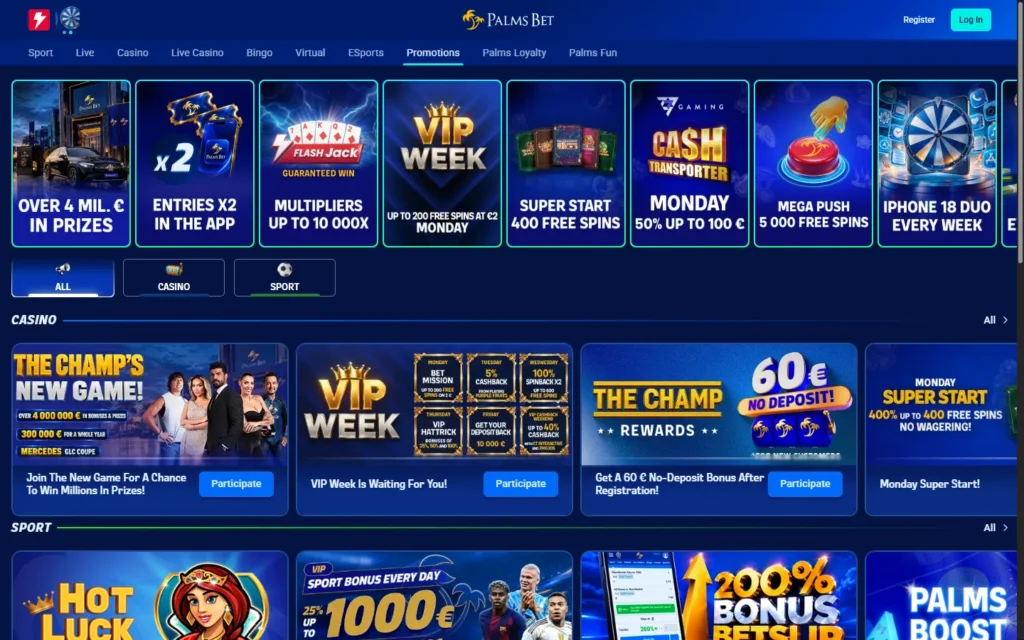 Palms Bet Casino: Bonus