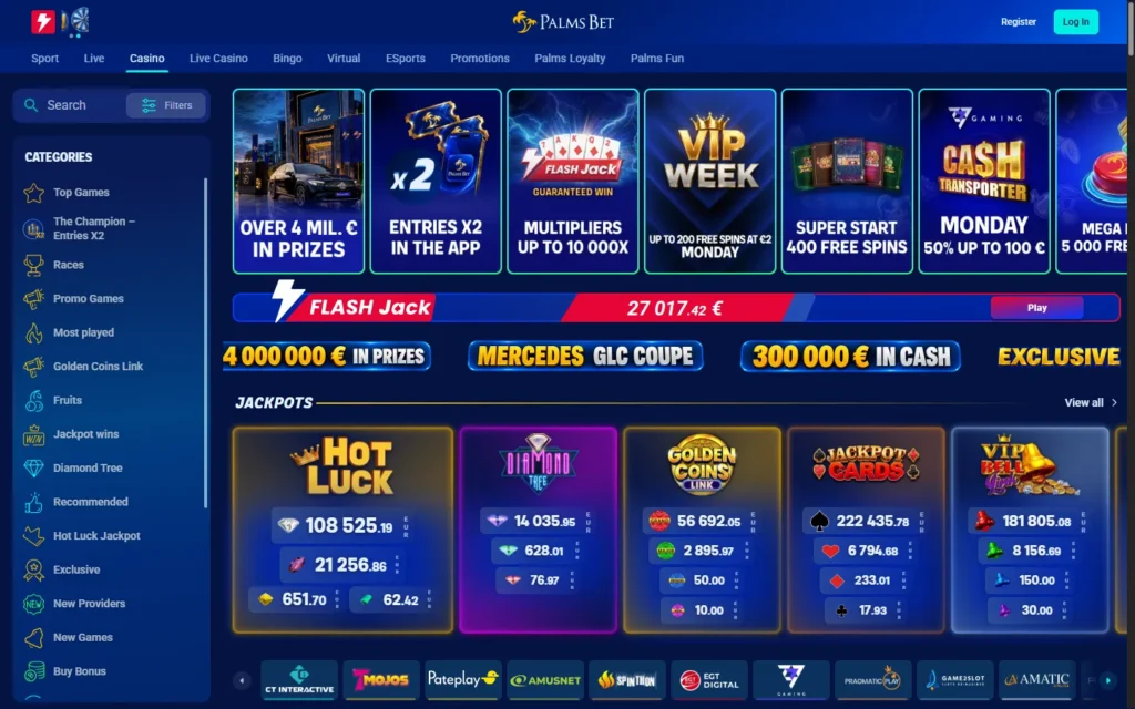 Palms Bet Casino: Accueil