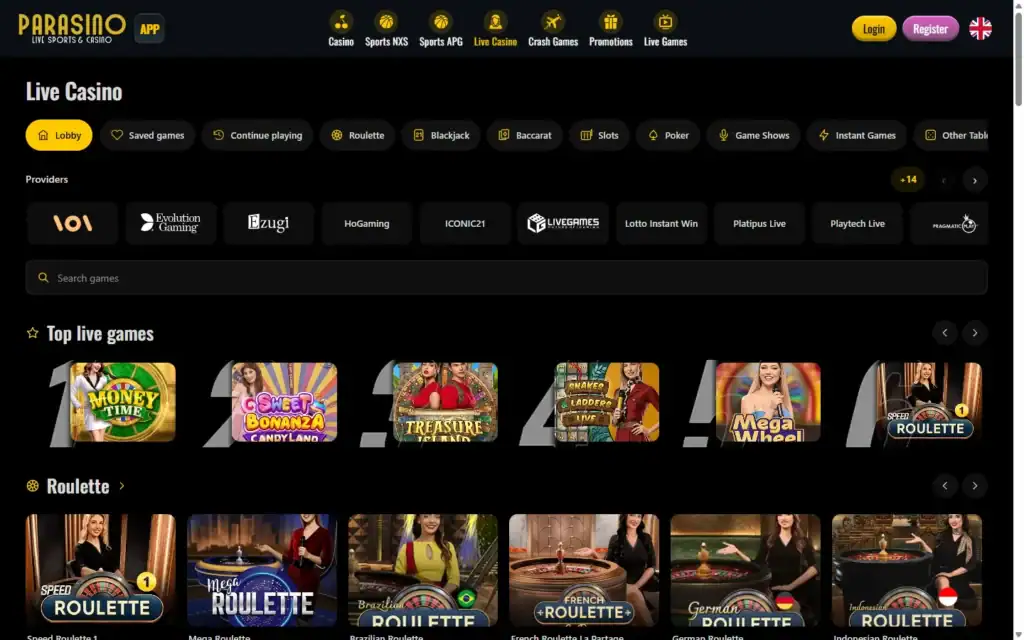 Parasino Casino: Live Casino
