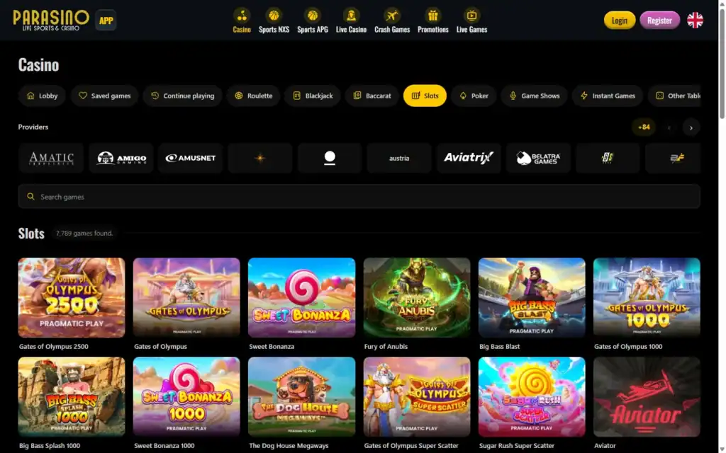 Parasino Casino: Slots