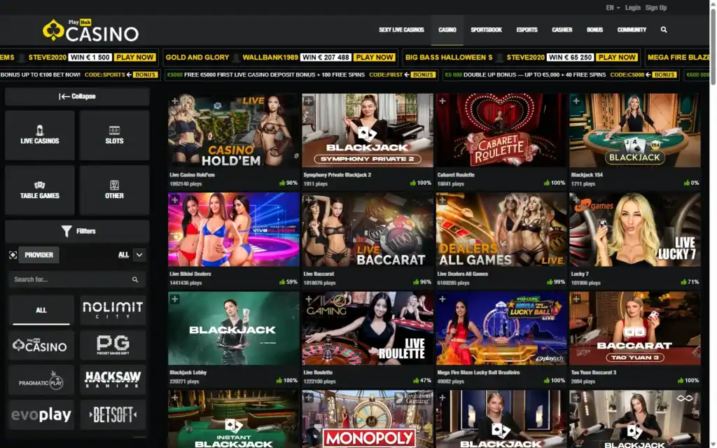 Playhub Casino: Live Casino