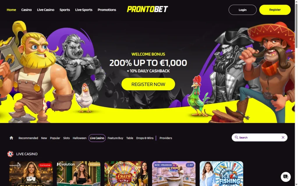 Prontobet Casino: Live Casino