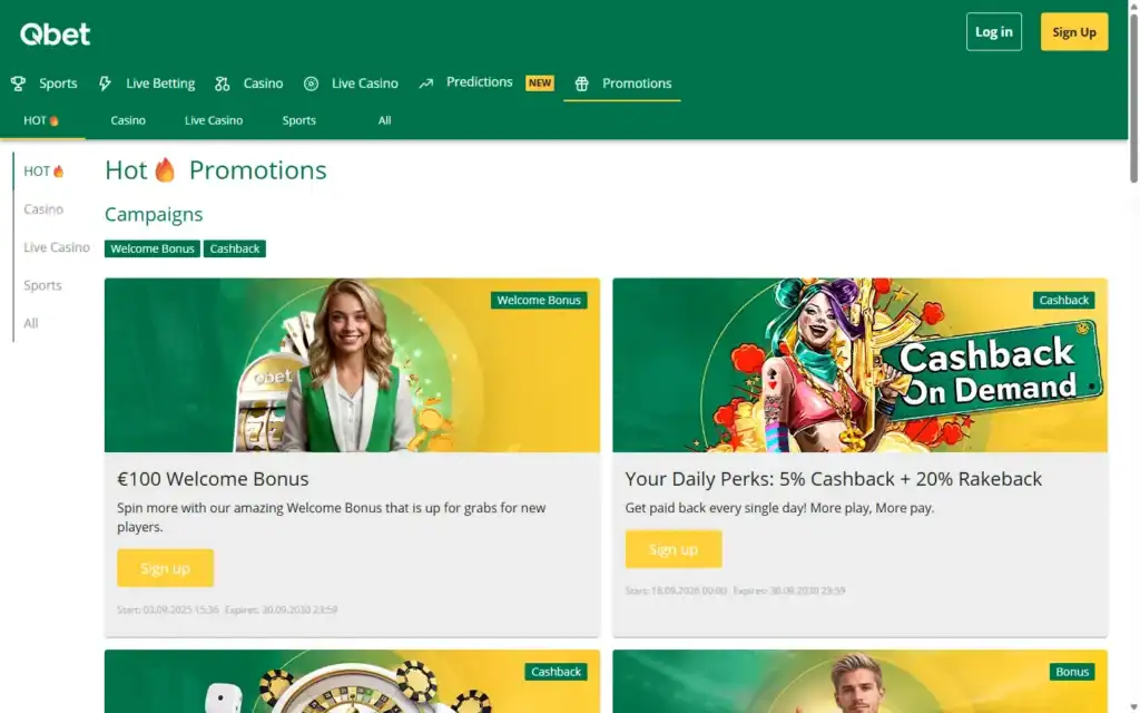 Qbet Casino: Bonus