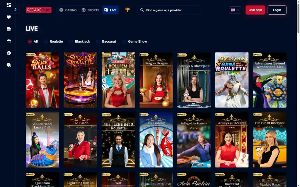 RedAxePlay: Live Casino