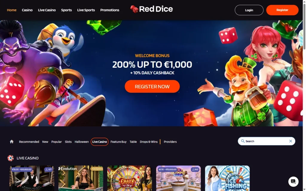 Reddice Com Casino: Live Casino