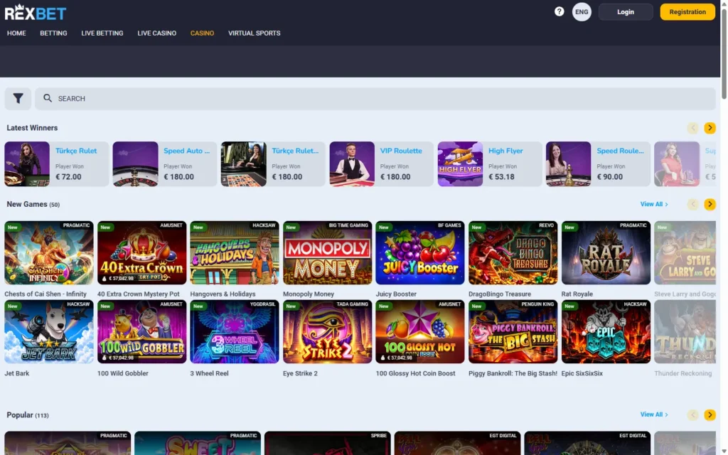 Rexbet Casino: Slots