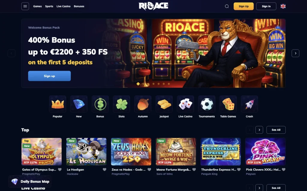 Rioace Casino: Homepage
