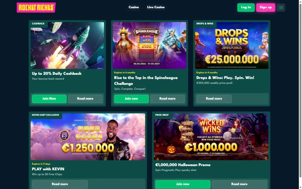 Rocket Riches Casino: Bonus