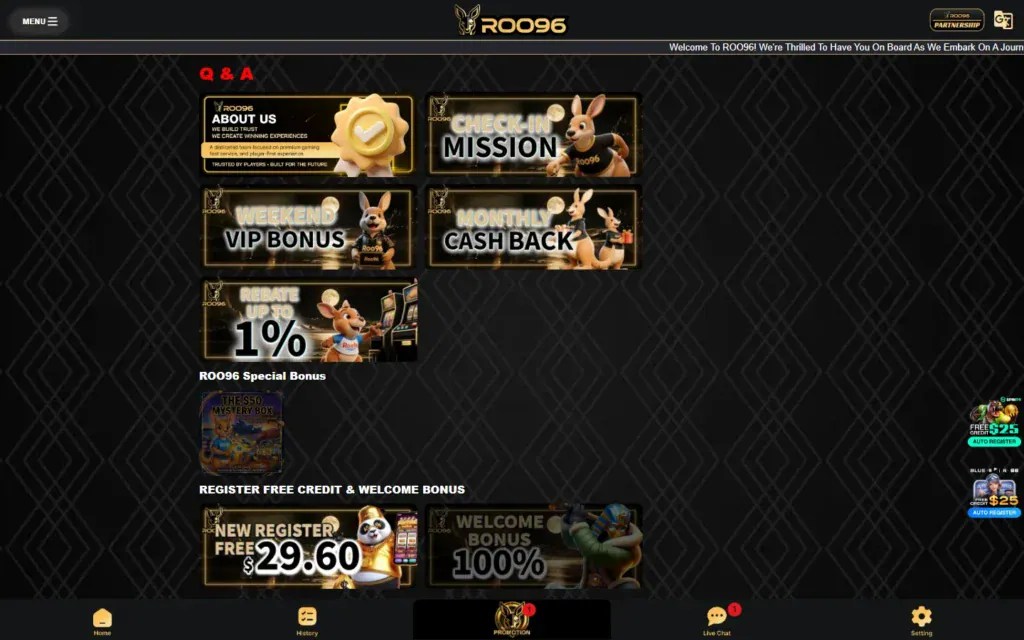 Roo96 Casino: Bonus