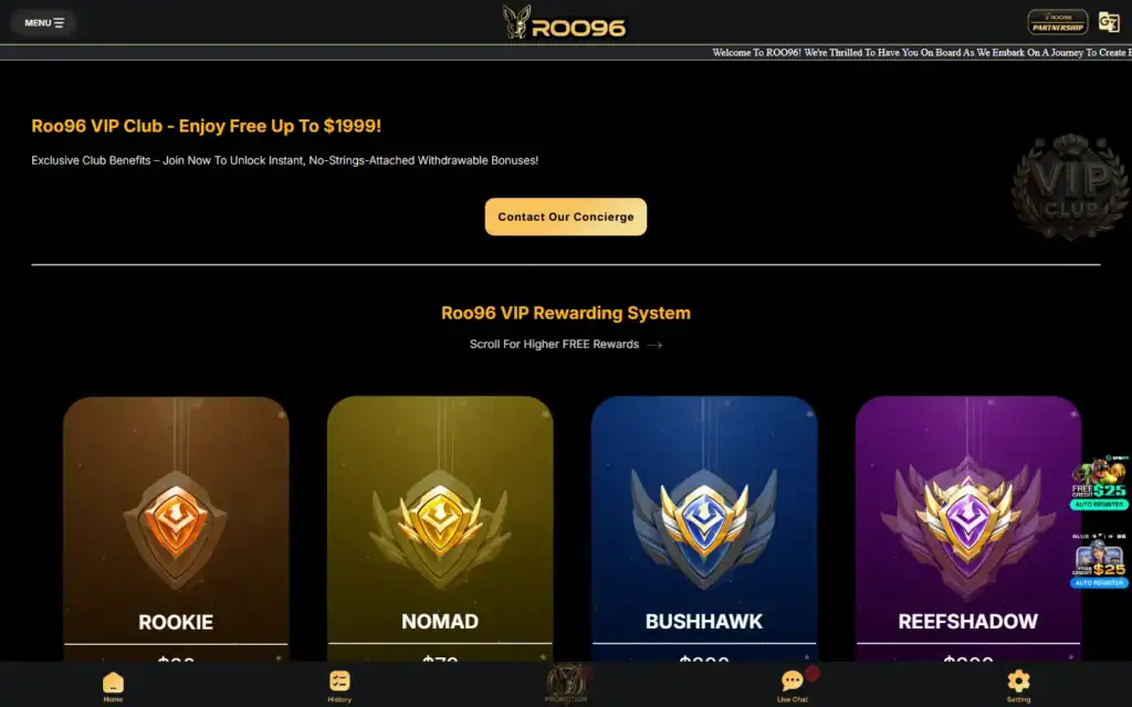 Roo96 Casino: VIP