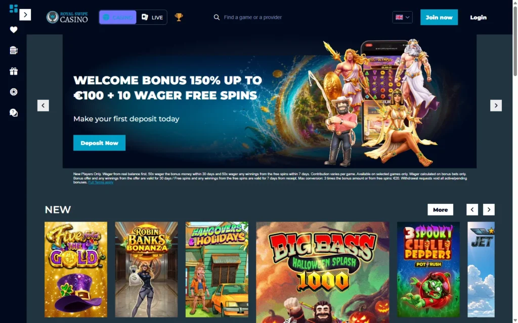 Royal Swipe Casino (RoyalSwipe.com): Homepage