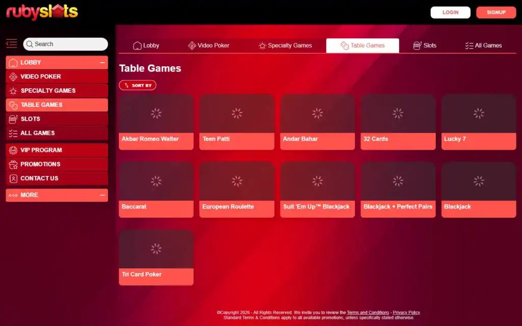 Ruby Slots Casino: Live Casino