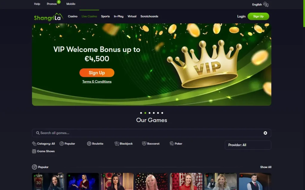Shangri La Casino: Live Casino