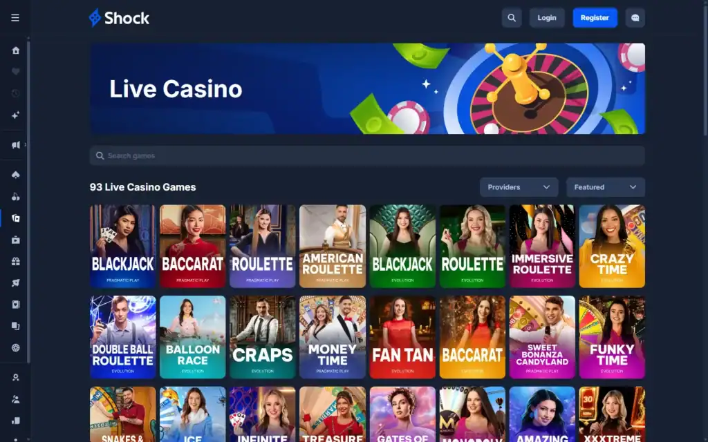 Shock Casino: Live Casino