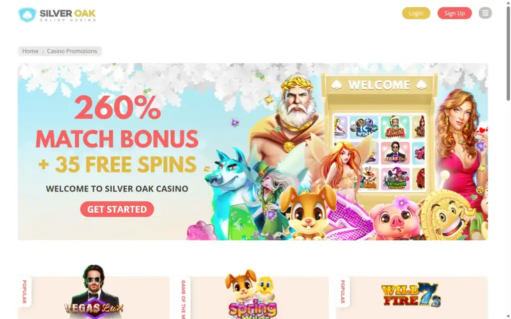 Silver Oak Casino: Bonus