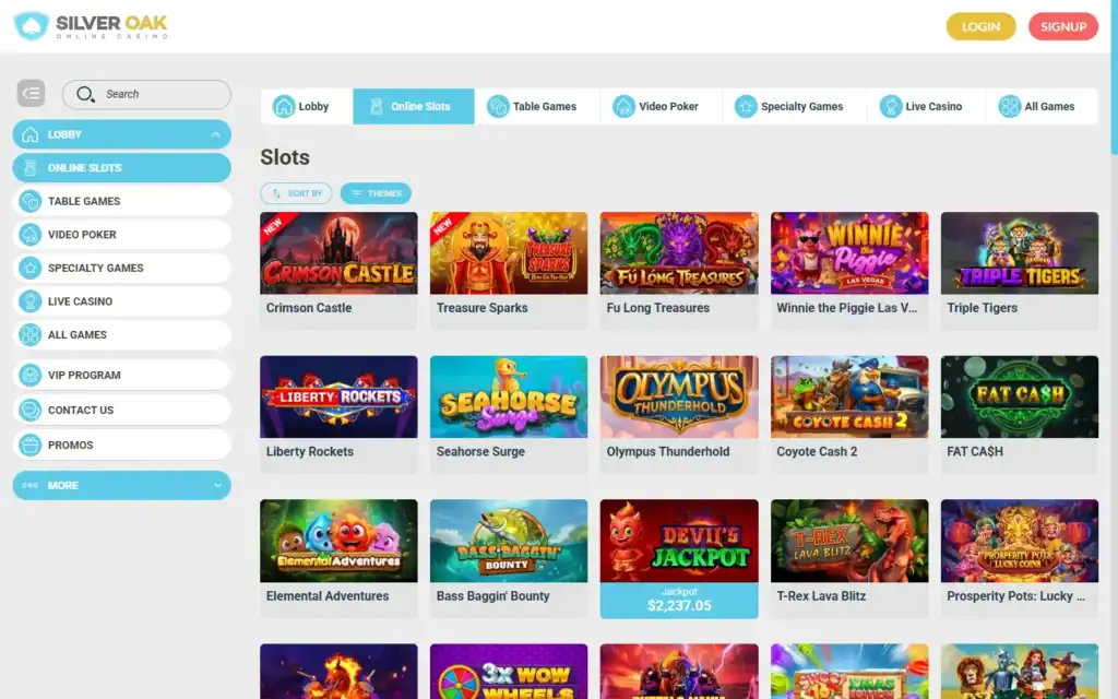 Silver Oak Casino: Slots