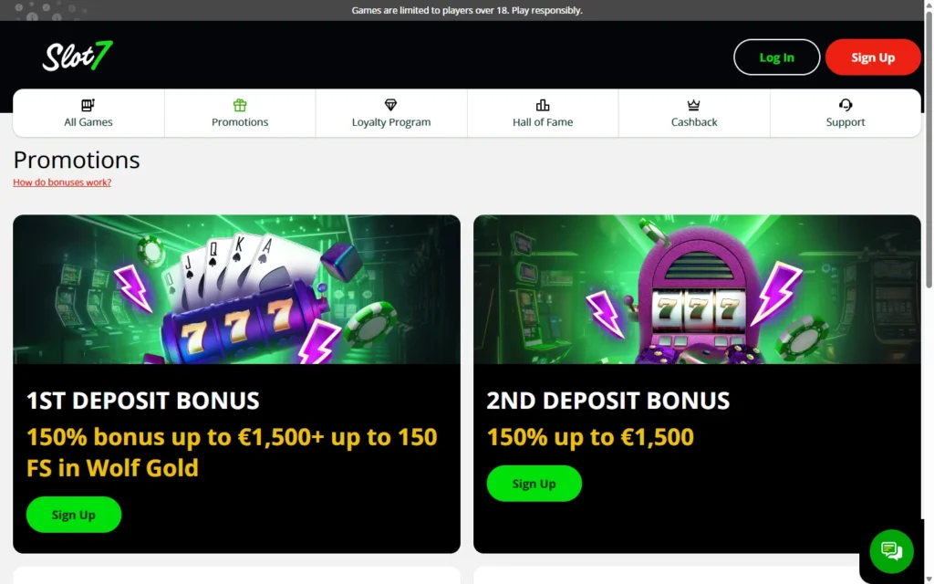 Slot7 Casino: Bonus