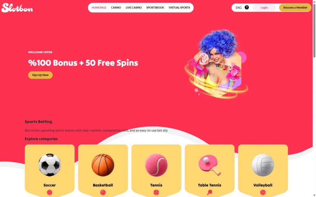 Slotbon Casino: Homepage