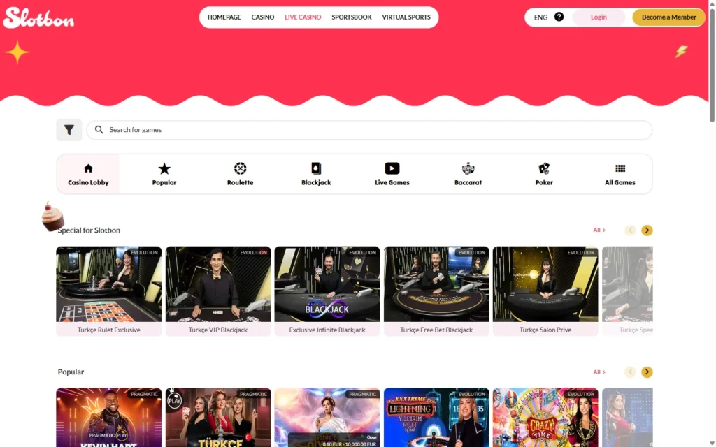 Slotbon Casino: Live Casino