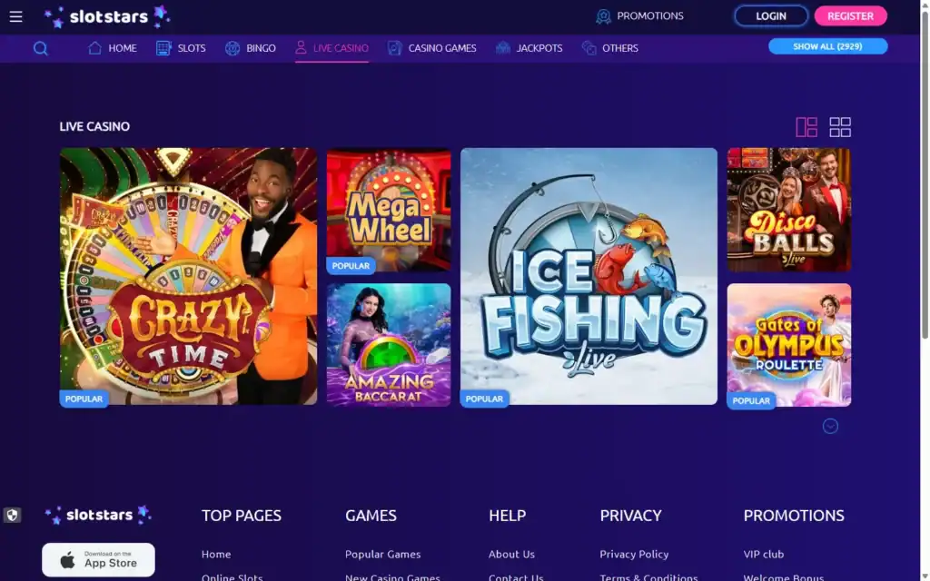 Slotstars Casino: Live Casino