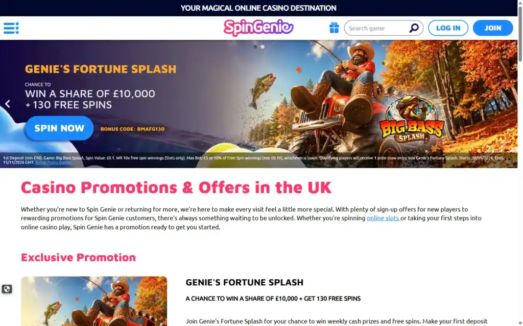 Spingenie Casino: Bonus