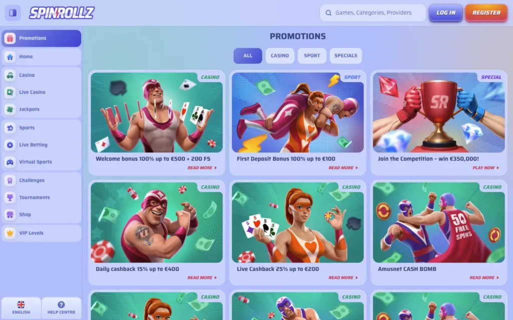 Spinrollz Casino: Bonus