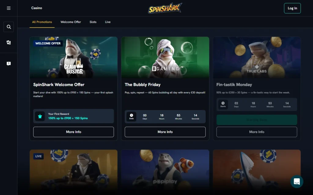 SpinShark Casino: Bonus
