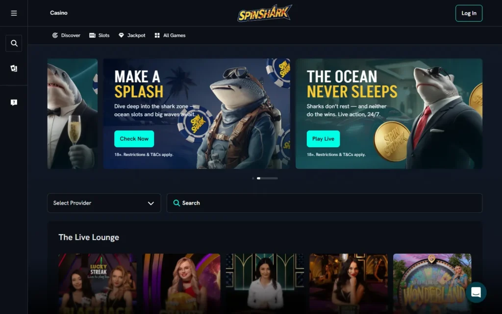SpinShark Casino: Live Casino