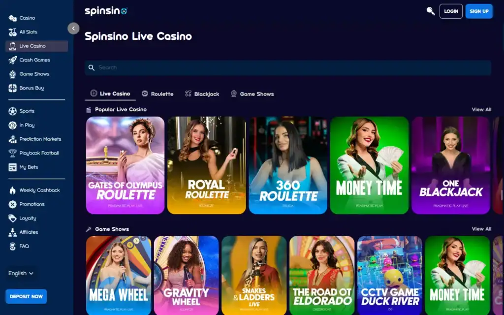 Spinsino: Live Casino