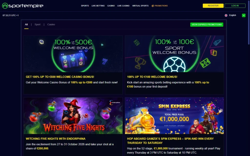 Sportempire Casino: Bonus
