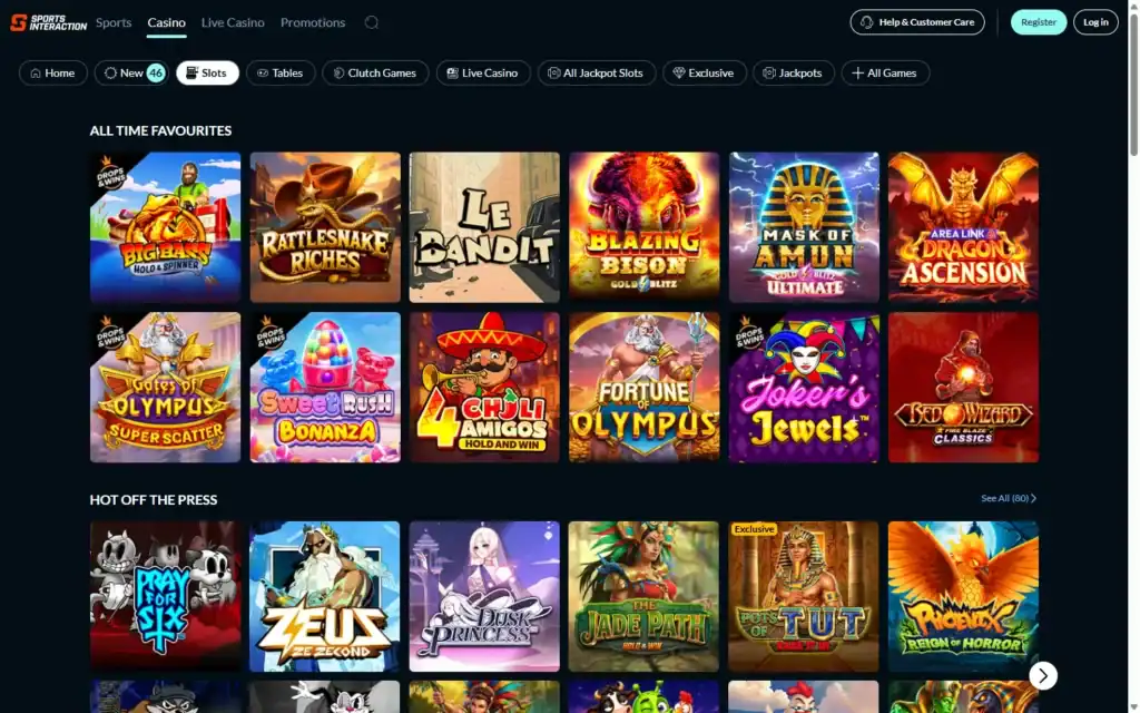 Sports Interaction Casino: Slots