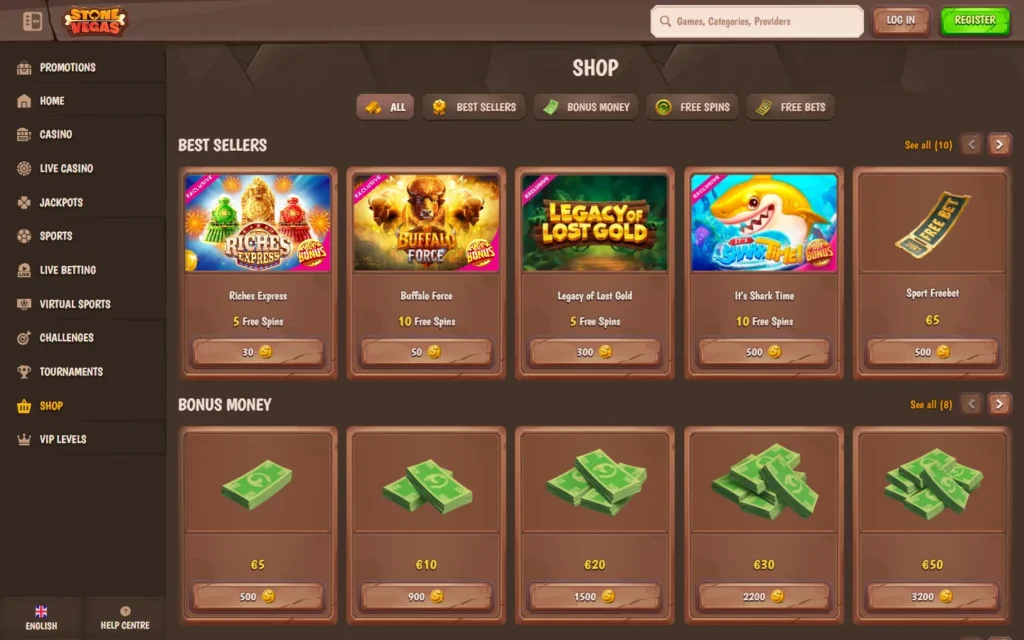StoneVegas Casino: Shop