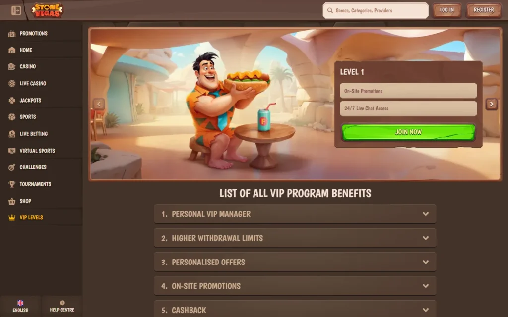 StoneVegas Casino: VIP