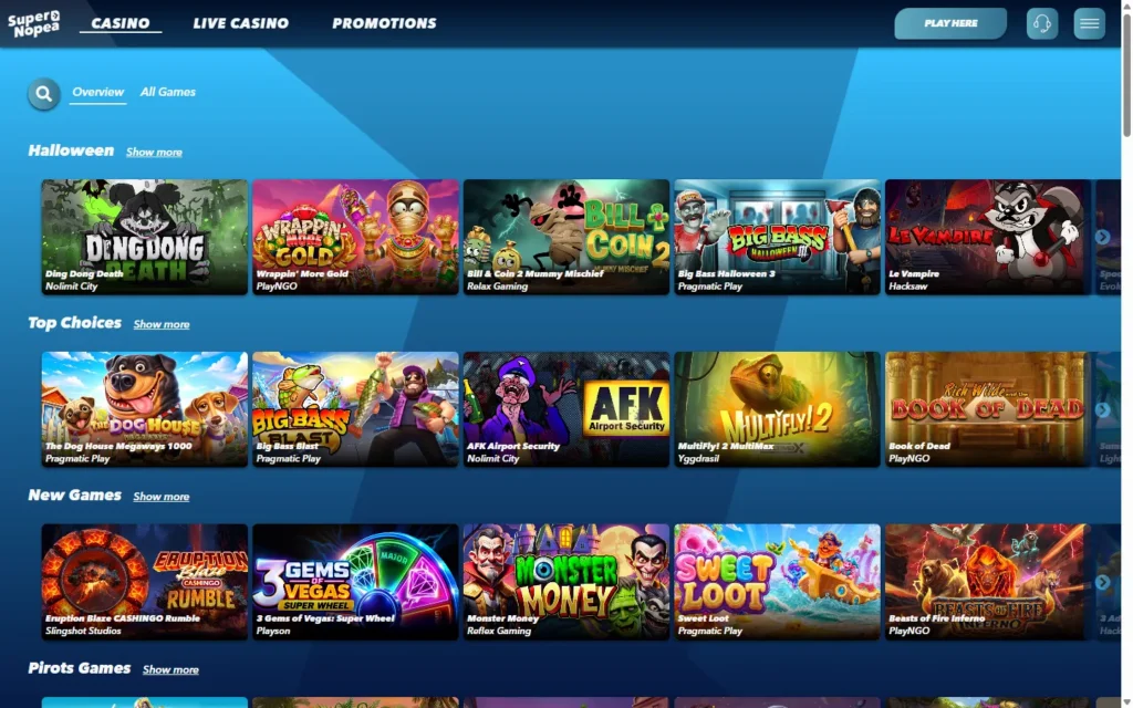 Supernopea Casino: Slots